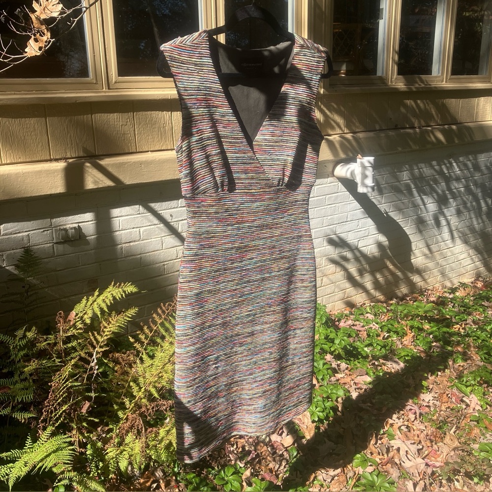 Connected Apparel Colorful Knit Sleeveless Midi Bodycon Dress size 6